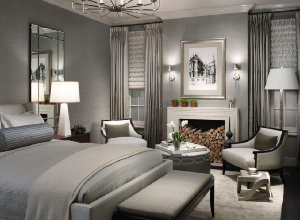 Kamar Tidur dengan Palet Warna Monokrom